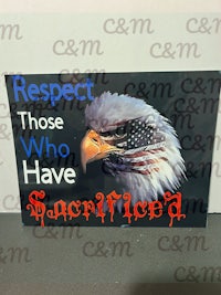 an eagle with the words respect those who have served