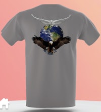 a t - shirt with an eagle and the earth on it