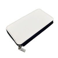 a white leather wallet on a white background